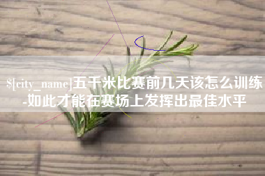 商洛五千米比赛前几天该怎么训练-如此才能在赛场上发挥出最佳水平