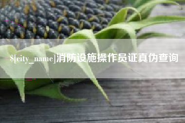 商洛消防设施操作员证真伪查询