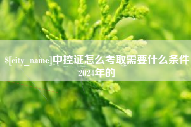 商洛中控证怎么考取需要什么条件2024年的