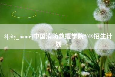 商洛中国消防救援学院2019招生计划